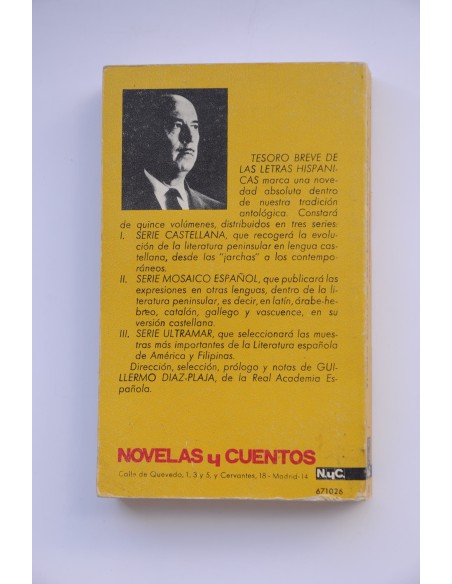 Tesoro breve de las letras hispánicas. Serie Castellana. 1. De la Jarchas a Juan del Encina