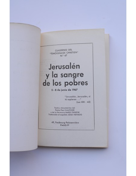 Jerusalén y la sangre de los pobres. 5 - 8 de junio de 1967