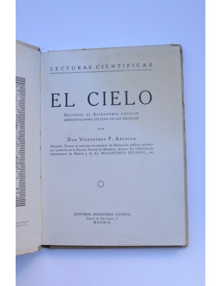 El cielo. Nociones de astronomía popular, dispuestas para lectura en las escuelas