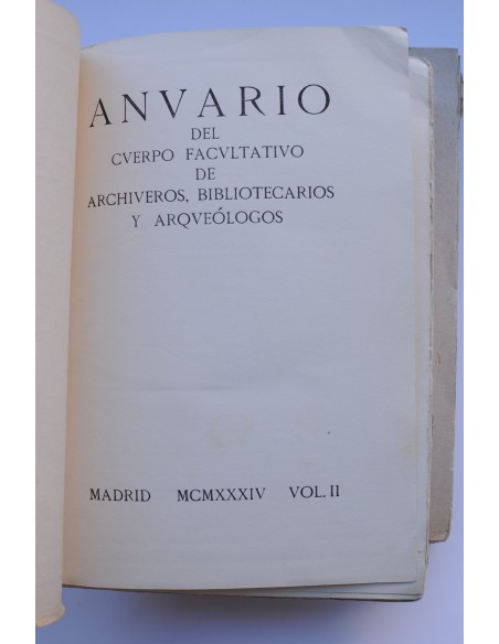 Anuario del cuerpo facultativo de archiveros, bibliotecarios y arqueólogos