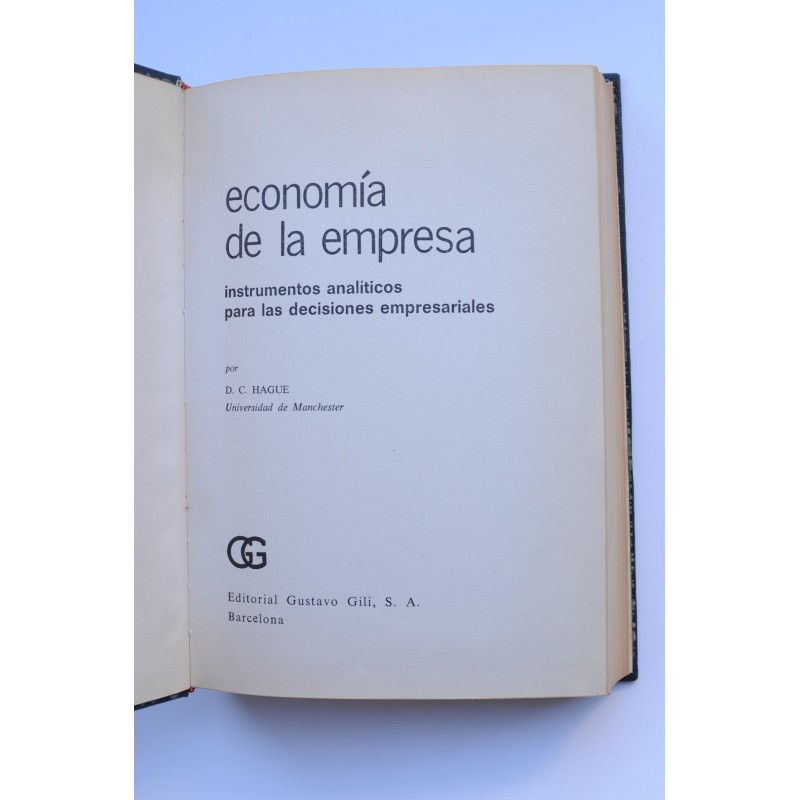 Economía de la empresa. Instrumentos analíticos...
