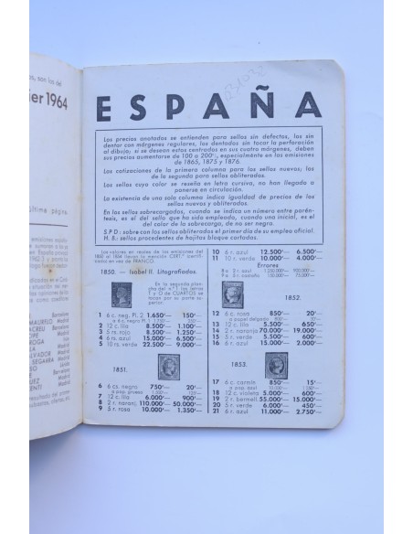 Catálogo ilustrado. España : catálogo de sellos 1964