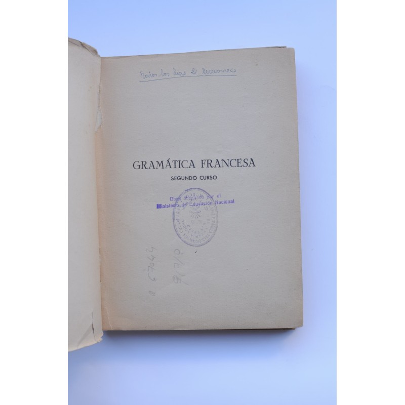 Gramática francesa. Segundo curso