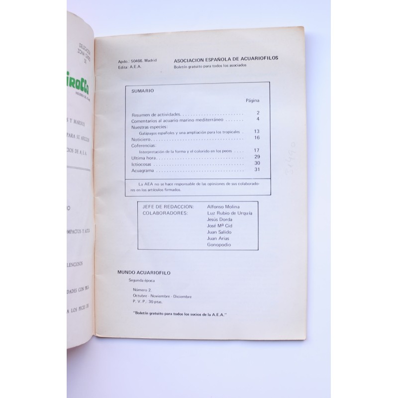 Mundo acuarófilo, nº 2. Segunda época, 1978