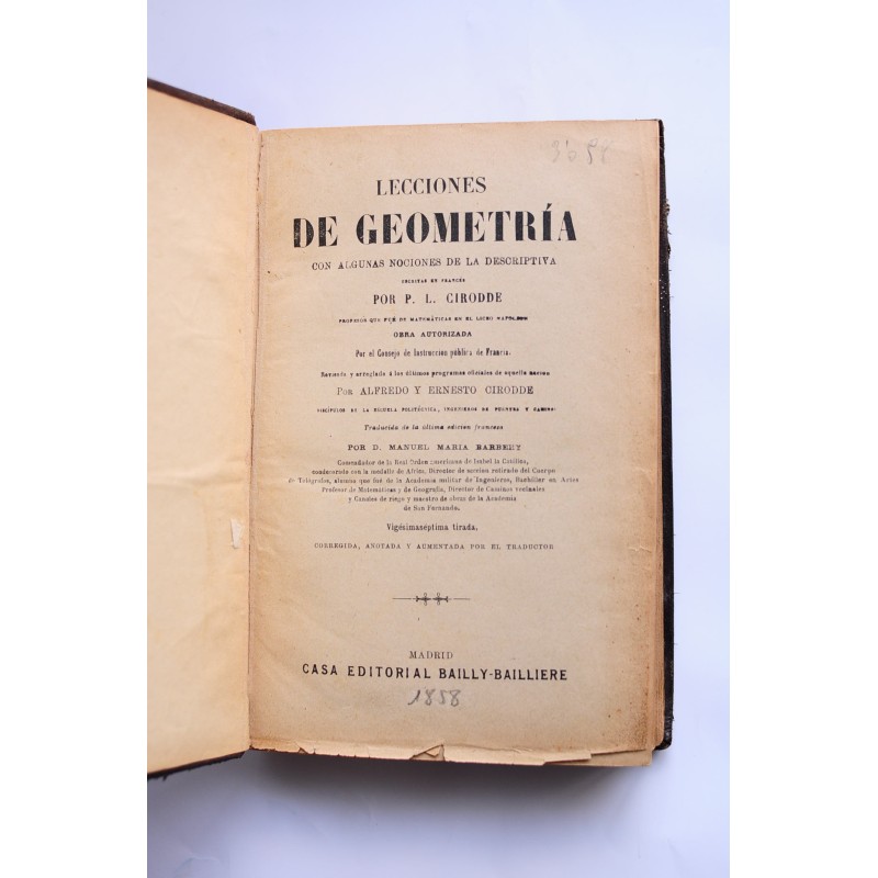 Lecciones de geometría, con algunas nociones de...