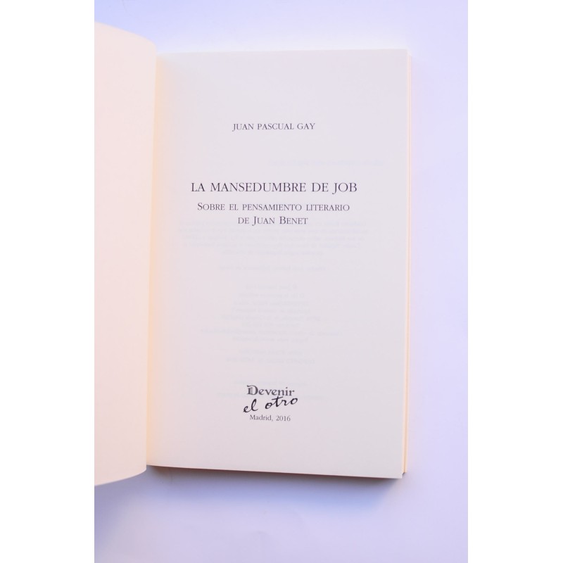 La mansedumbre de Job. Sobre el pensamiento...