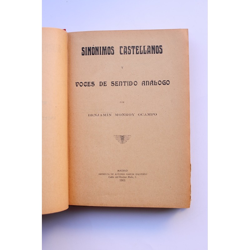 Sinónimos castellanos y voces de sentido análogo