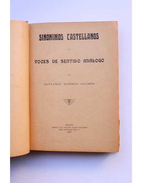 Sinónimos castellanos y voces de sentido análogo