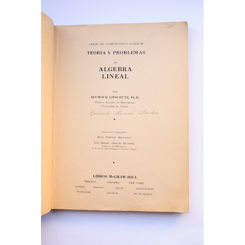 Teoría y problemas de álgebra lineal