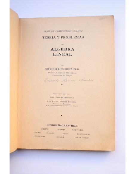 Teoría y problemas de álgebra lineal