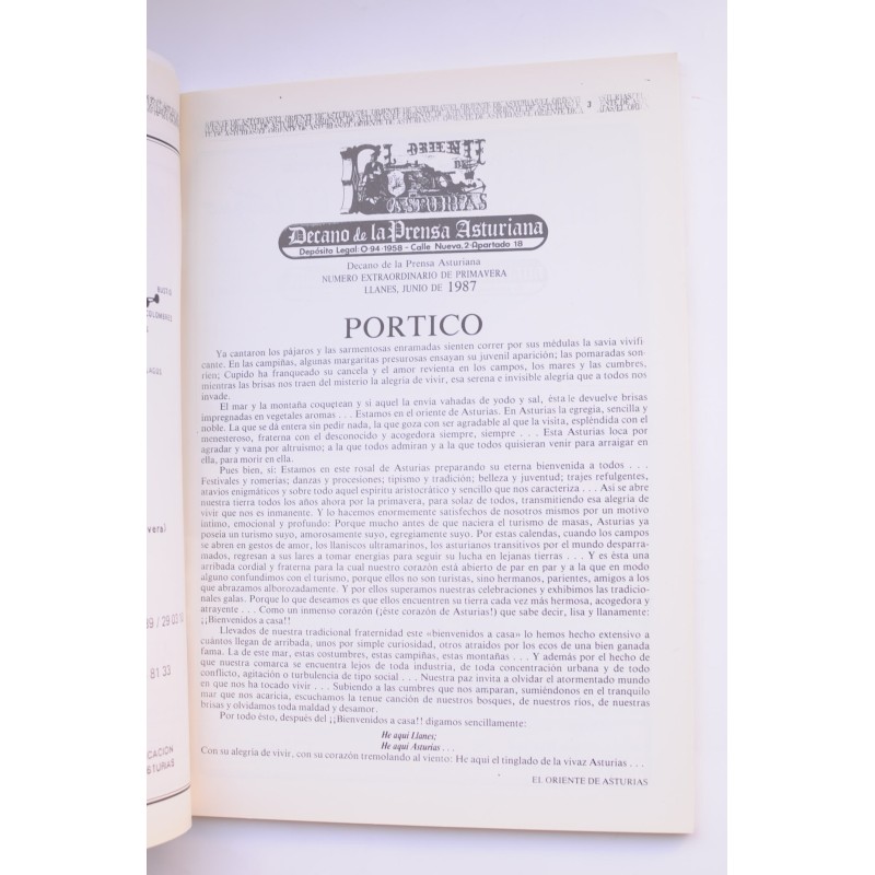 El Oriente de Asturias. Nº especial, junio 1987