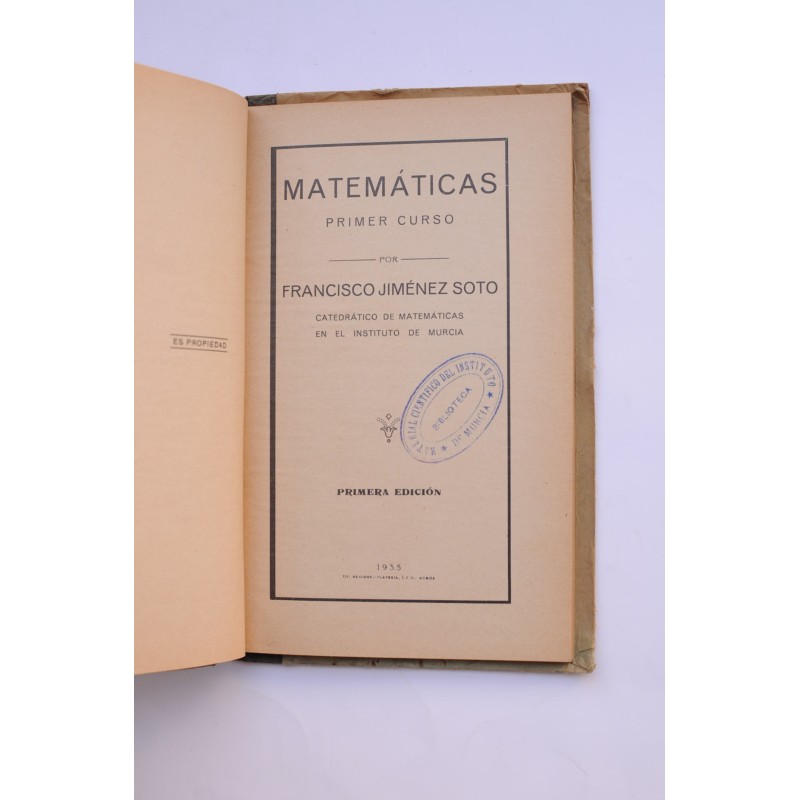 Matemáticas. Primer curso