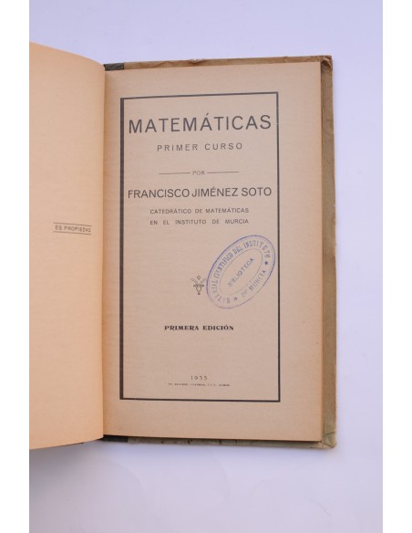 Matemáticas. Primer curso