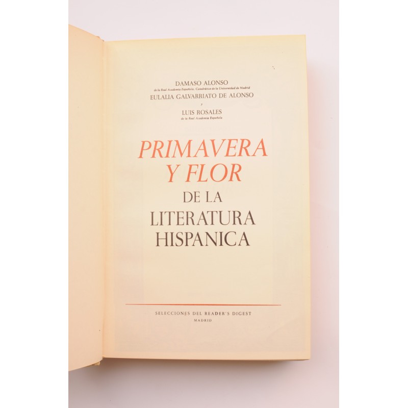 Primavera y Flor de la literatura hispánica....