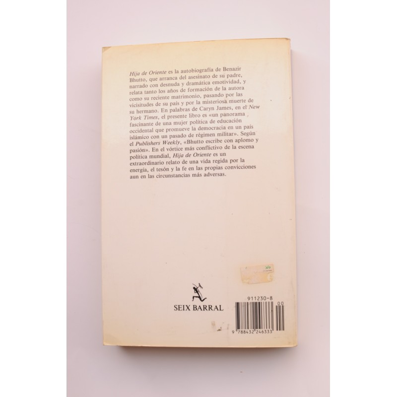 Hija de Oriente. Autobiografía