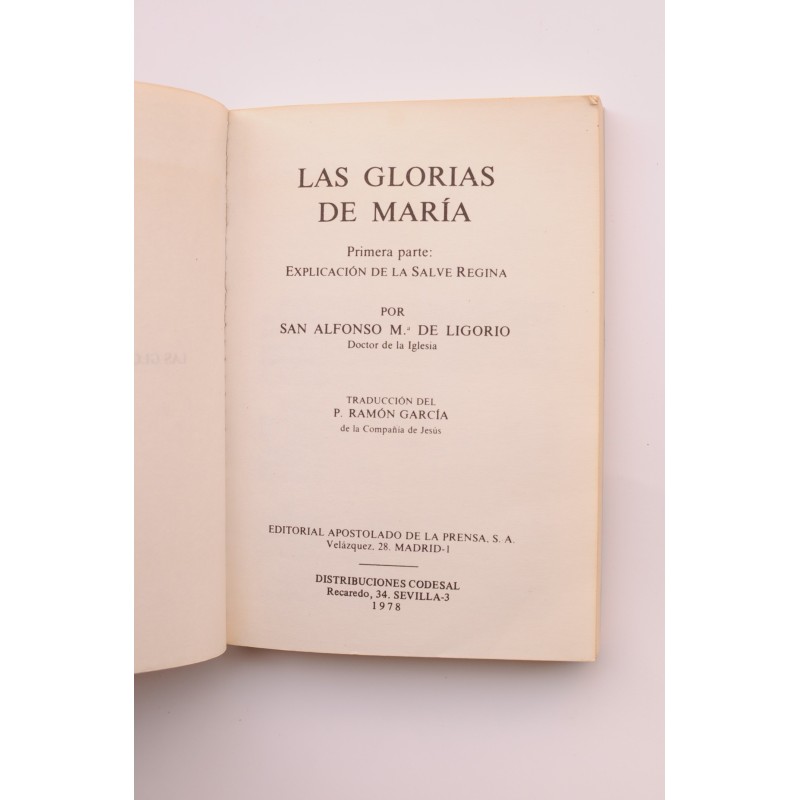 Las glorias de María. Primera parte....
