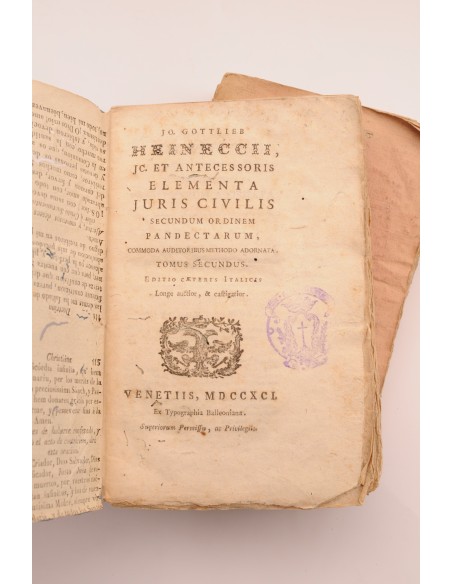 Elementa Juris Civilis. Secundum ordinem pandectarum commoda auditoribus adornata