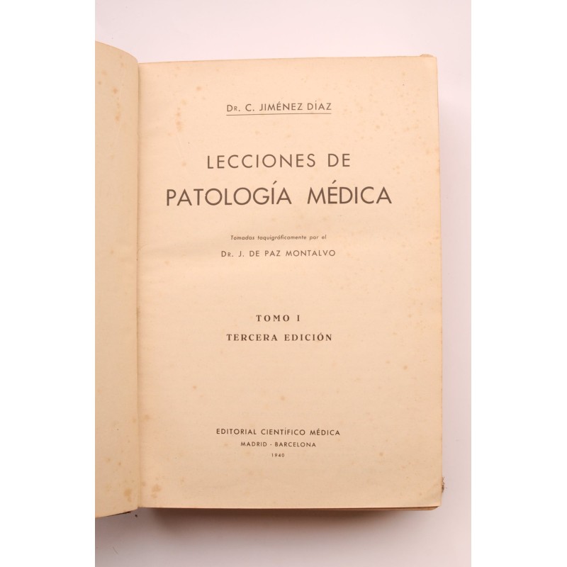Lecciones de patología médica. Tomo I