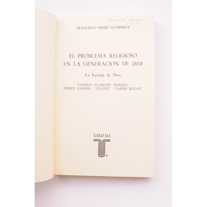 El problema religioso en la Generación de 1868....