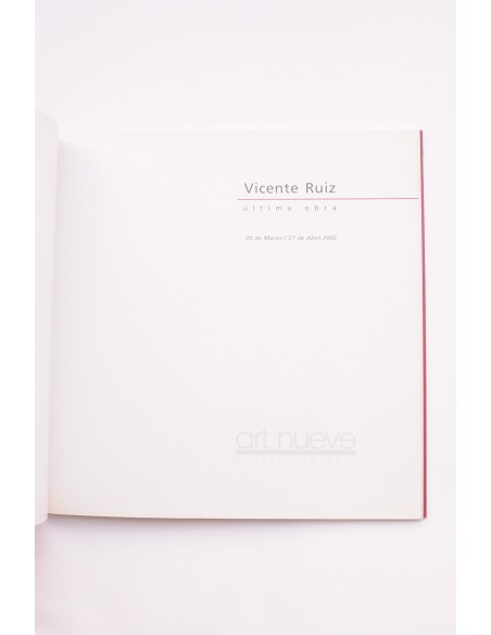 Vicente Ruiz, última obra, catálogo de exposiciones 2002