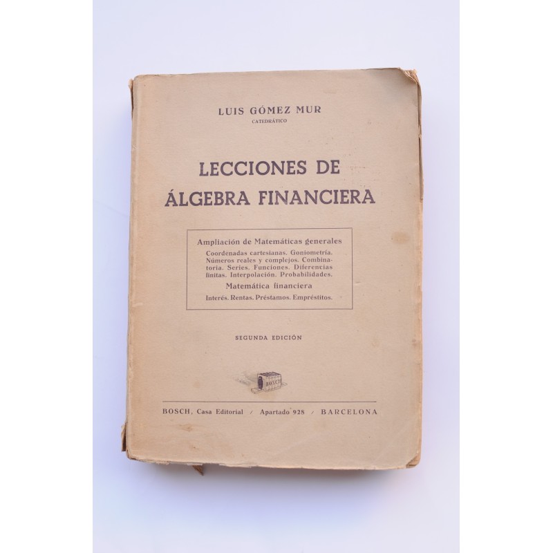 Lecciones de álgebra financiera