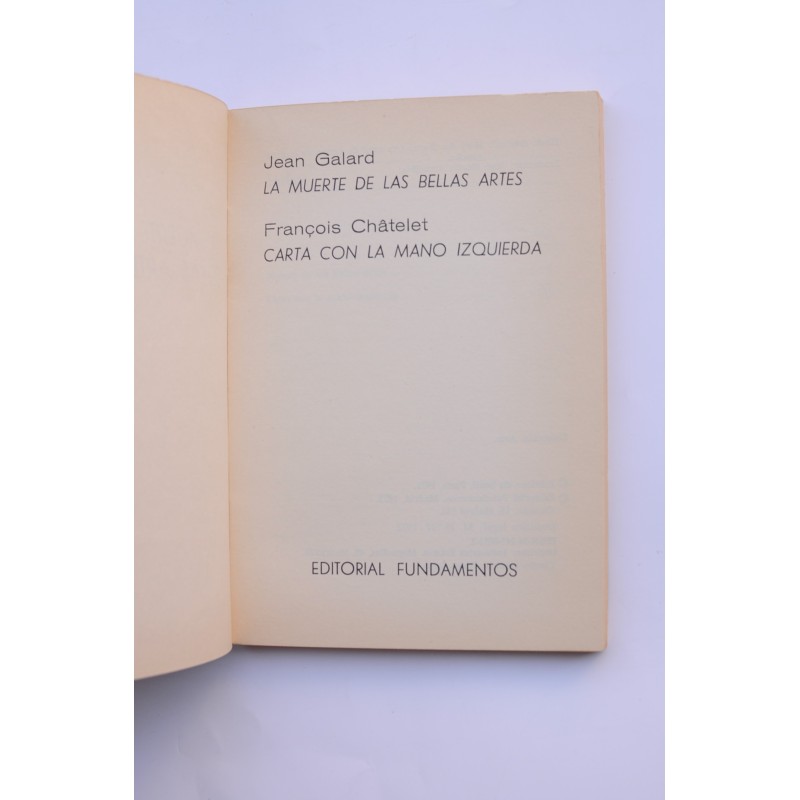 La muerte de las Bellas Artes --- Cartas con la...