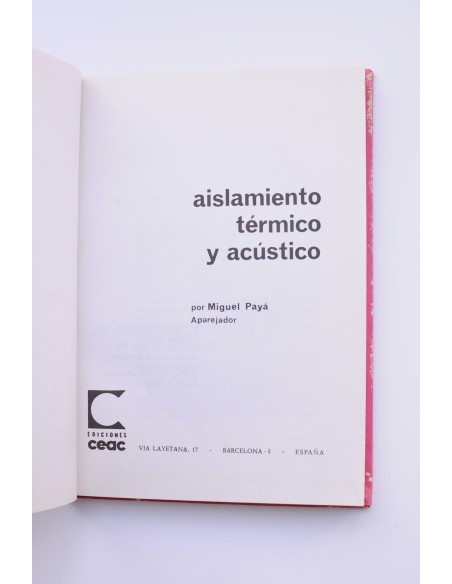 Aislamiento térmico y acústico