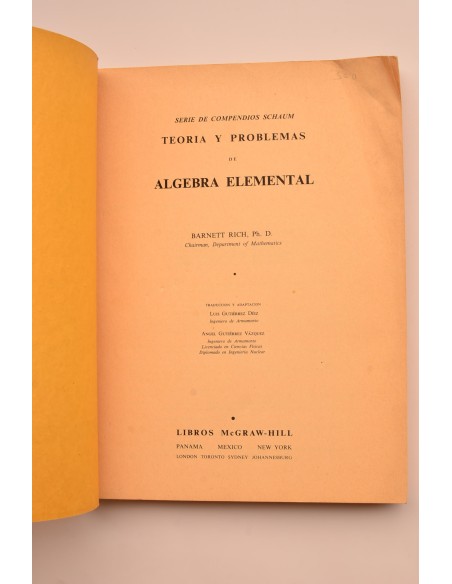 Teoría y problemas de álgebra elemental