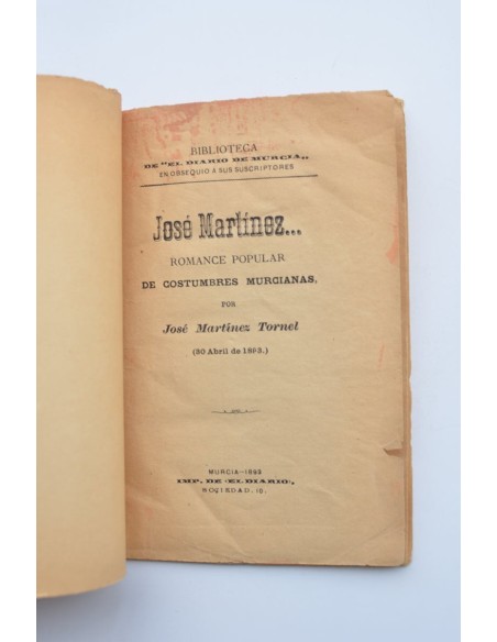 José Martínez... romance popular murciano
