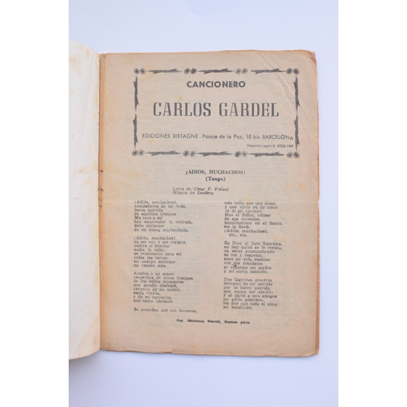 Carlos Gardel. Cancionero