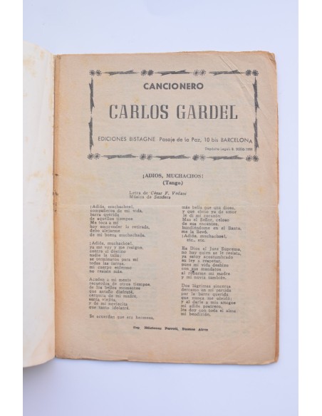 Carlos Gardel. Cancionero