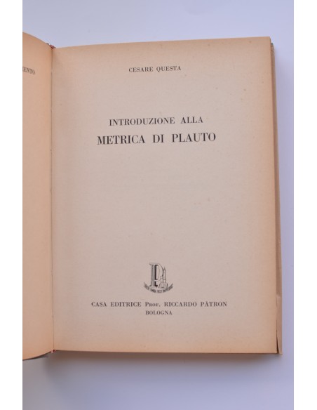 Introduzione alla metrica di Plauto