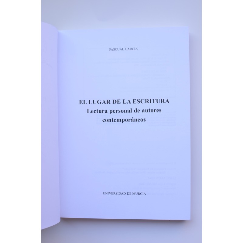 El lugar de la escritura. Lectura personal de...