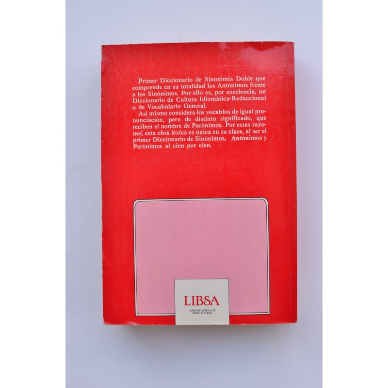 Diccionario de sinónimos, antónimos y parónimos