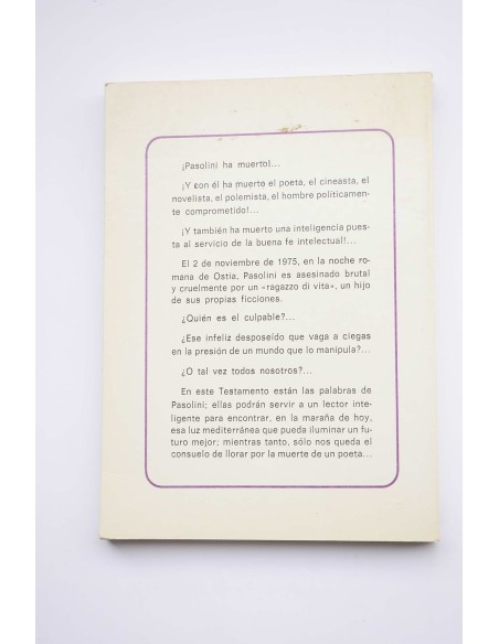 En torno a Pasolini : hombre, escritor, poeta, cineasta, político...