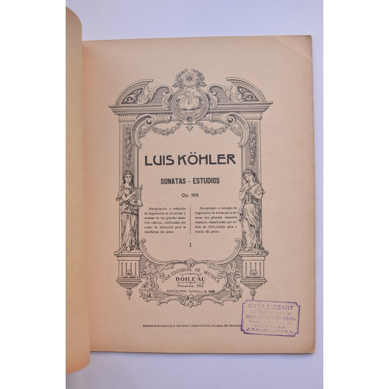 Luis Köhler. Sonatas - Estudios. Op. 165