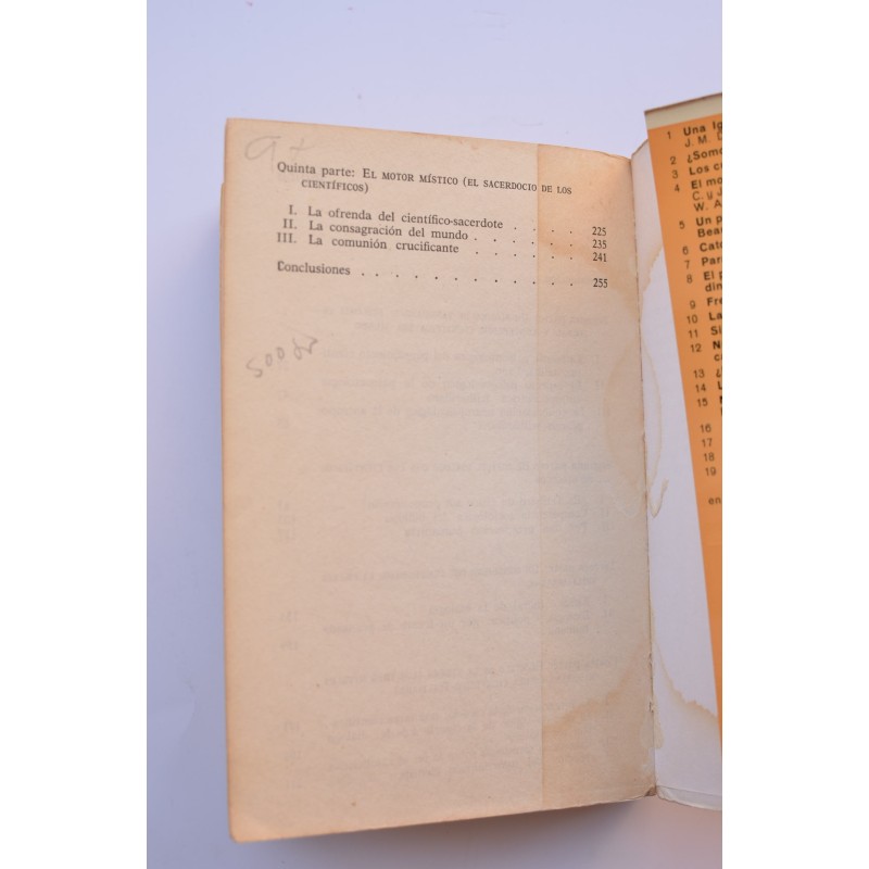 El pensamiento científico de Teilhard de Chardin