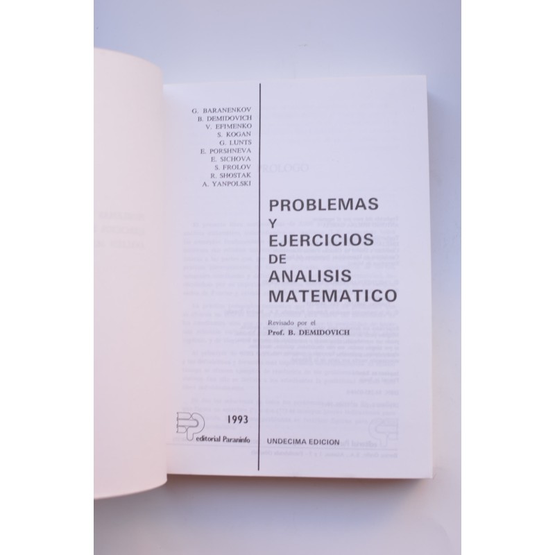 Problemas y ejercicios de análisis matemático