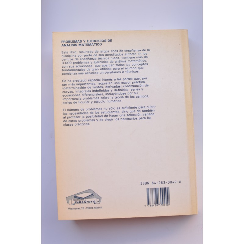 Problemas y ejercicios de análisis matemático