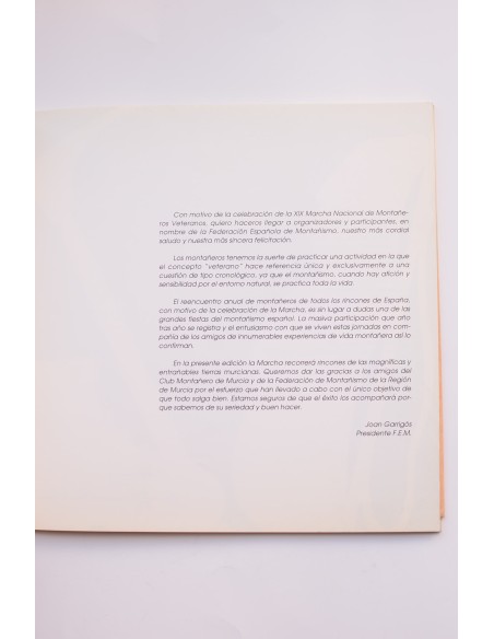 XIX Asamblea y marcha nacional de montañeros veteranos. Murcia 1992
