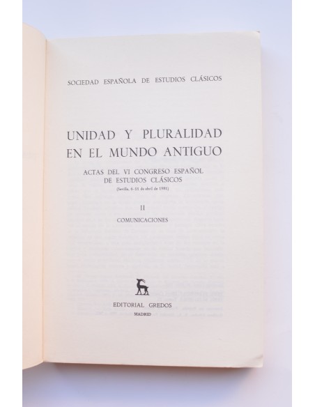 Unidad y pluralidad en el mundo antiguo. II. Comunicaciones