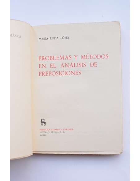 Problemas y métodos en el análisis de preposiciones