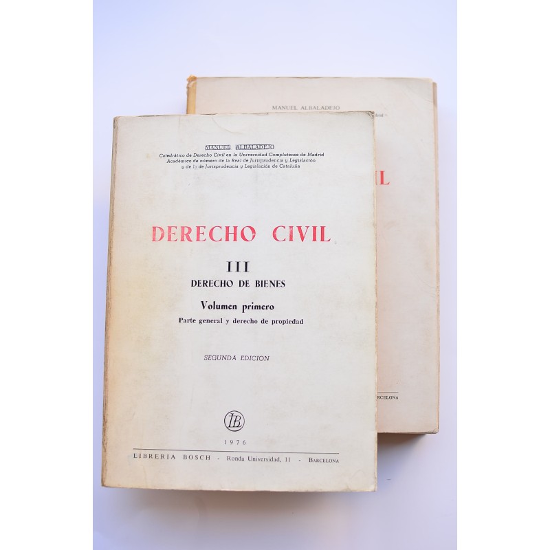 Derecho civil. III. Derecho de bienes