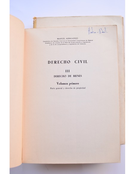Derecho civil. III. Derecho de bienes