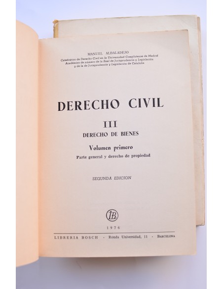 Derecho civil. III. Derecho de bienes