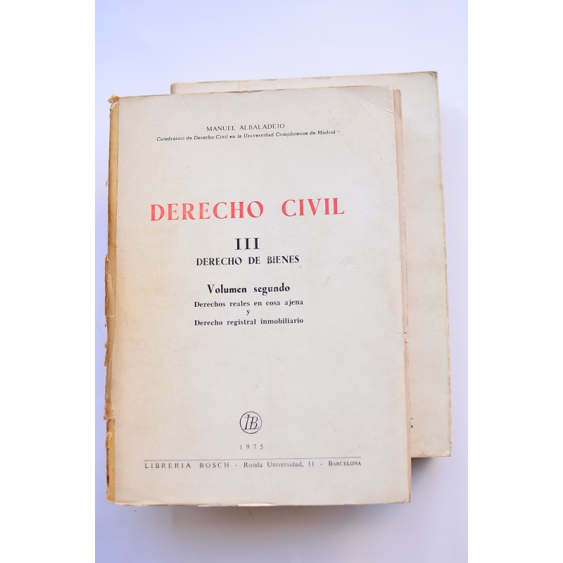 Derecho civil. III. Derecho de bienes