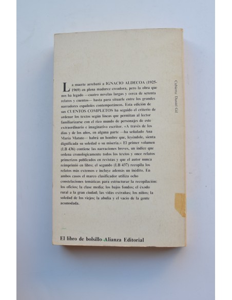 Cuentos completos de Ignacio Aldecoa. Tomo I.