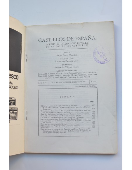 Boletín de la Asociación Española de Amigos de los Castillos. Nº 59 (octubre-diciembre 1967)