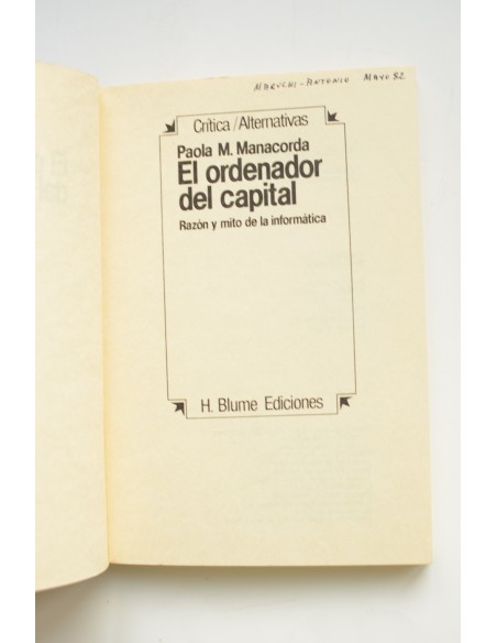 El ordenador del capital. Razón y mito de la informática