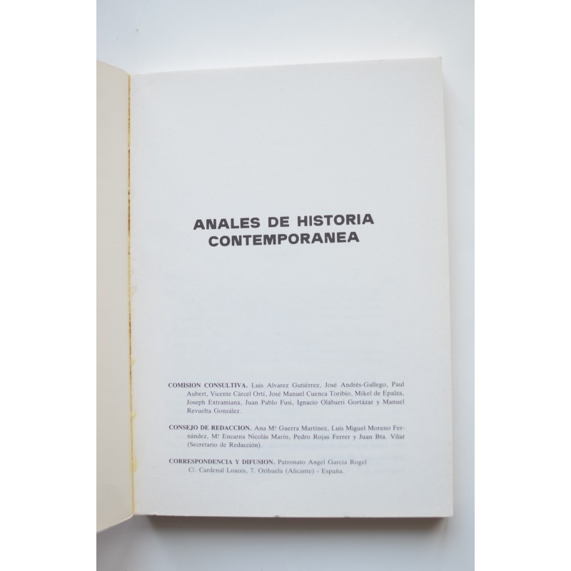 Anales de historia contemporánea, nº 6 (1987)